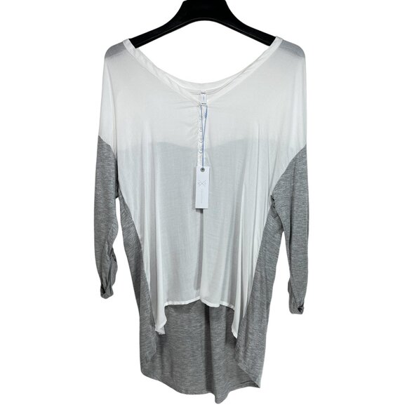 GF Collection Blouse Tunic Henley GF Girlfriend Collection Colorblock S Normcore - Picture 1 of 9